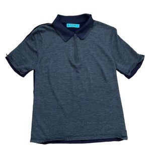 G / FORE Women’s Contrast Quarter Zip Golf Polo in Gray and Navy